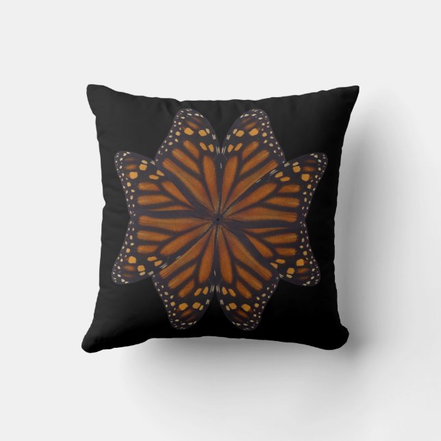 Monarch Butterfly Wings Circular Pattern  Cushion (Back)