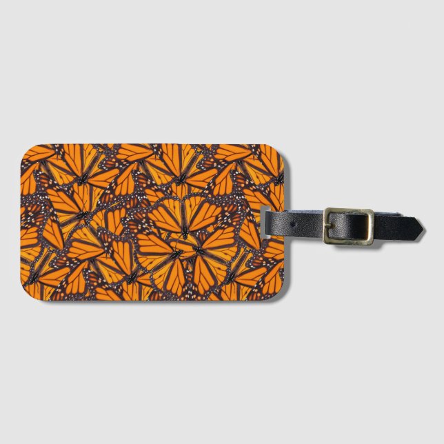 Monarch Butterfly Wings Luggage Tag (Front Horizontal)