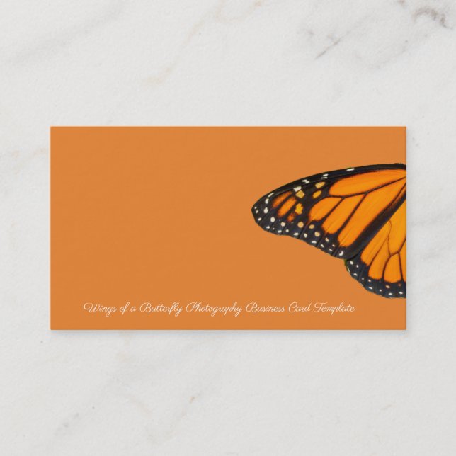 Monarch Butterfly Wings Photography Card Template (Front)