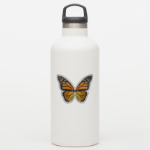 Monarch butterfly wings water bottle