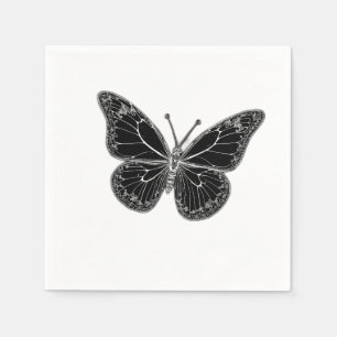 Monarch Butterfly with Detailed Wing Patterns Napkin