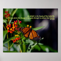 Monarch butterfly with Maya Angelou quote