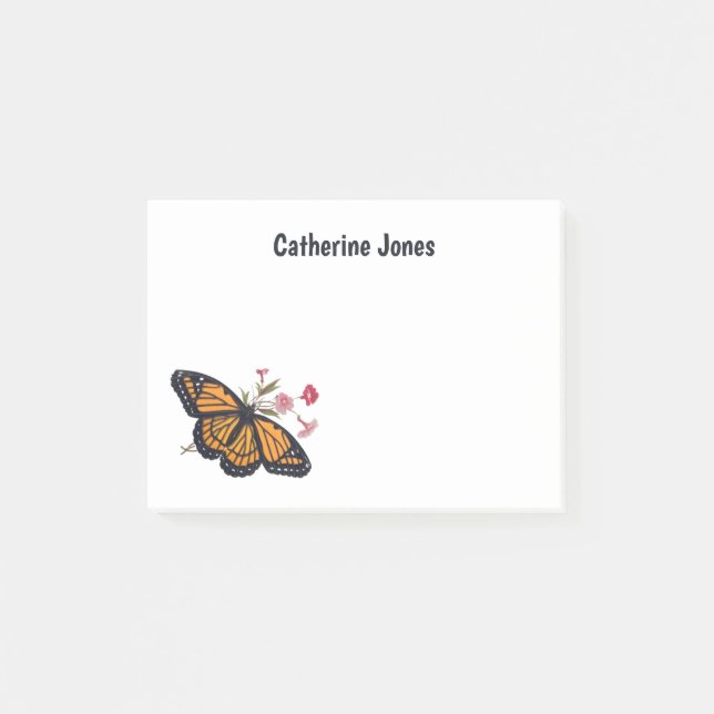 Monarch Butterfly With Name Personalised Notes (Front)