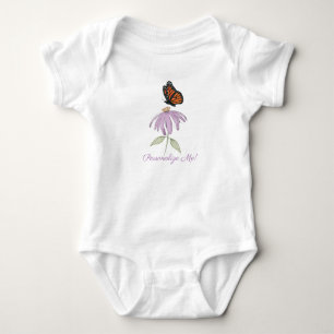 Monarch Butterfly with Purple Cone Flower Baby Bodysuit