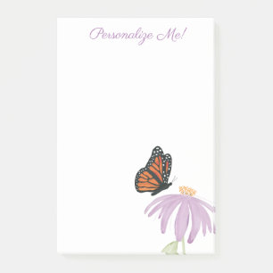 Monarch Butterfly with Purple Cone Flower Post-it Notes