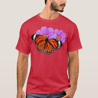 Monarch Butterfly with Purple Flowers T-Shirt