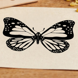 Monarch Butterfly Wooden Rubber Stamp