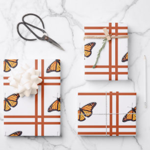 Monarch butterfly wrapping paper sheet