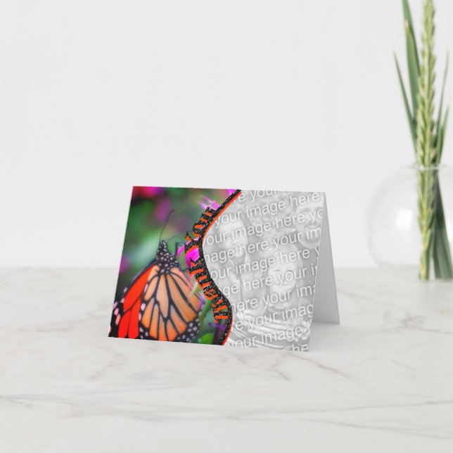 Monarch Butterfly Your Photo Thank You Card (Front)