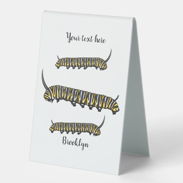 Monarch caterpillar cartoon illustration  (Front)