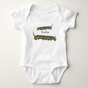 Monarch caterpillar cartoon illustration baby bodysuit