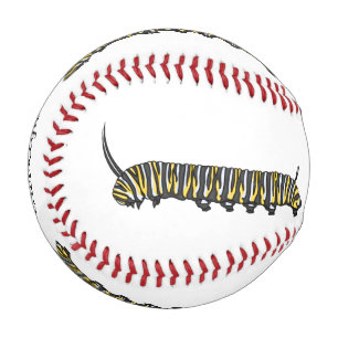 Monarch caterpillar cartoon illustration baseball