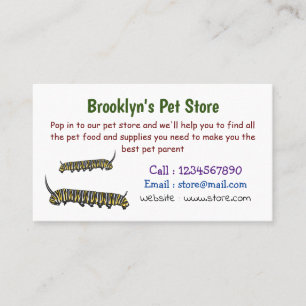 Monarch caterpillar cartoon illustration business card