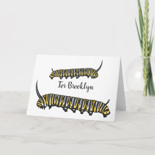 Monarch caterpillar cartoon illustration card
