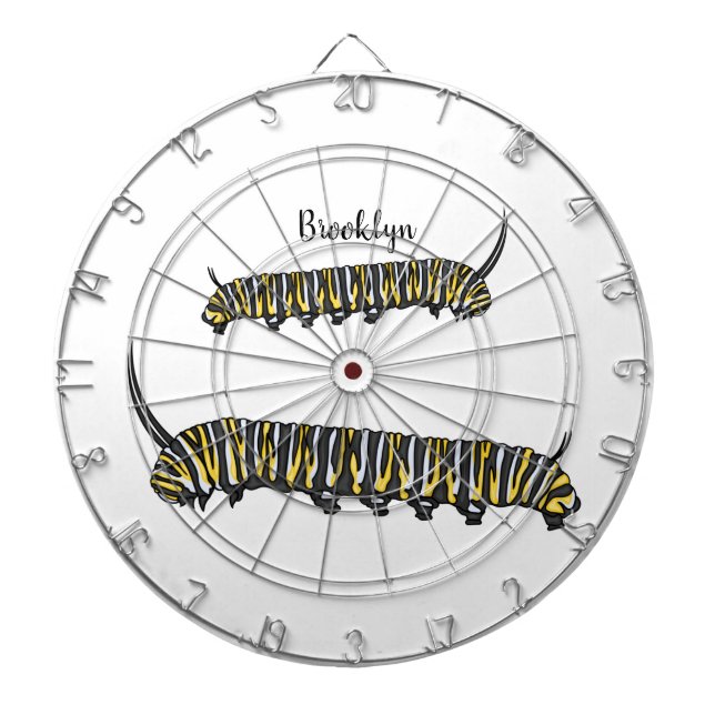 Monarch caterpillar cartoon illustration  dartboard (Front)