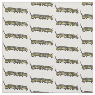 Monarch caterpillar cartoon illustration fabric