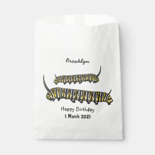 Monarch caterpillar cartoon illustration favour bags