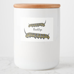 Monarch caterpillar cartoon illustration  food label