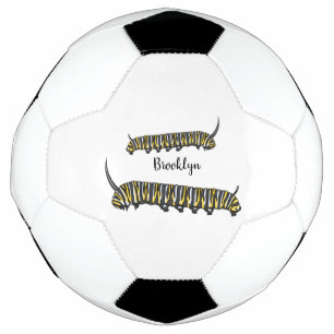 Monarch caterpillar cartoon illustration football