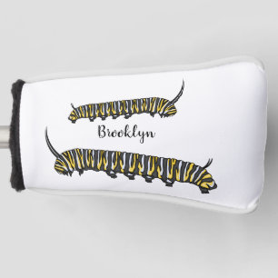 Monarch caterpillar cartoon illustration  golf head cover