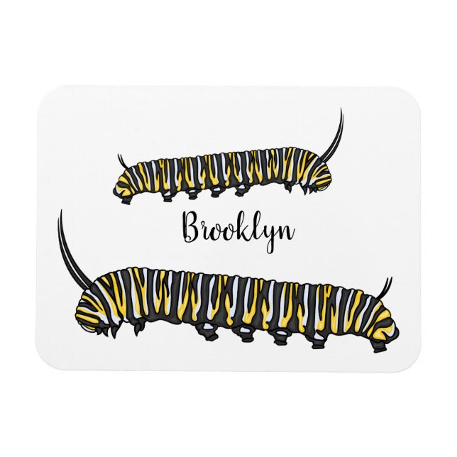 Monarch caterpillar cartoon illustration magnet (Horizontal)