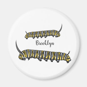 Monarch caterpillar cartoon illustration   magnet