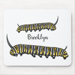 Monarch caterpillar cartoon illustration mouse mat