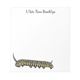 Monarch caterpillar cartoon illustration  notepad