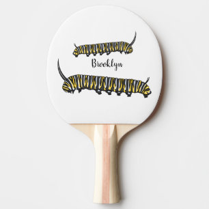 Monarch caterpillar cartoon illustration ping pong paddle
