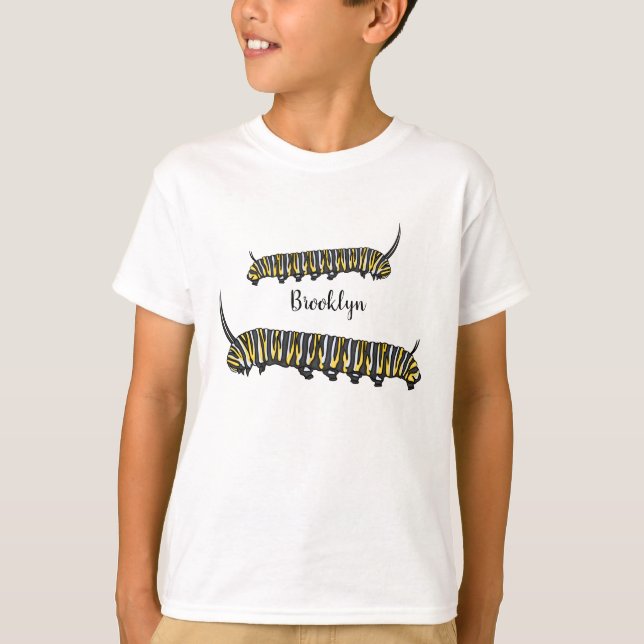 Monarch caterpillar cartoon illustration T-Shirt (Front)