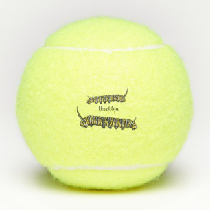 Monarch caterpillar cartoon illustration tennis balls