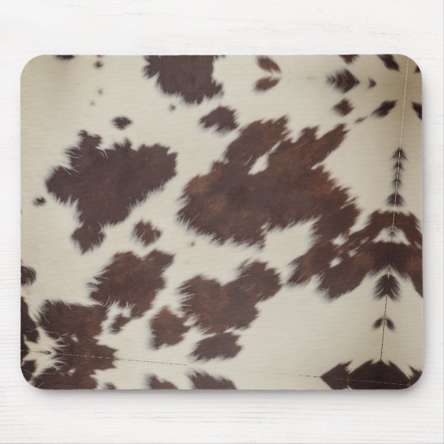 Monarch Cow Black  Fur  Mouse Mat (Front)