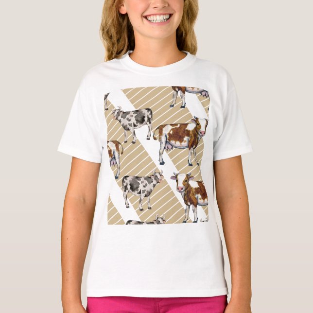 Monarch Cow Black  Fur  T-Shirt (Front)