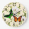 Monarch & Green Butterfly On Dogwood Flowers Clock