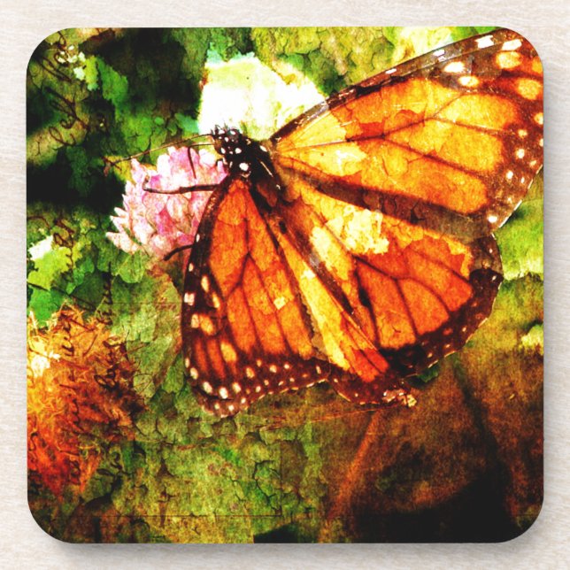 Monarch Grunge Coaster (Front)