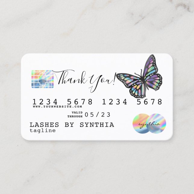 Monarch Holograph  Thank You Modern Credit Card (Front)