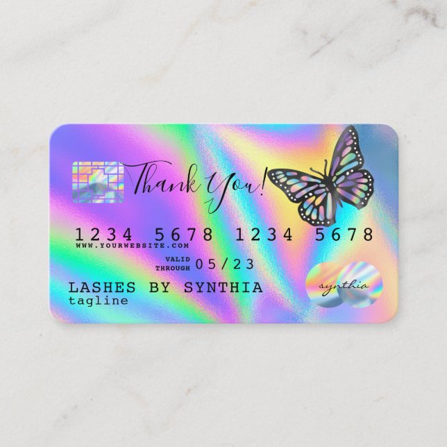 Monarch Holograph  Thank You Modern Credit Card (Front)