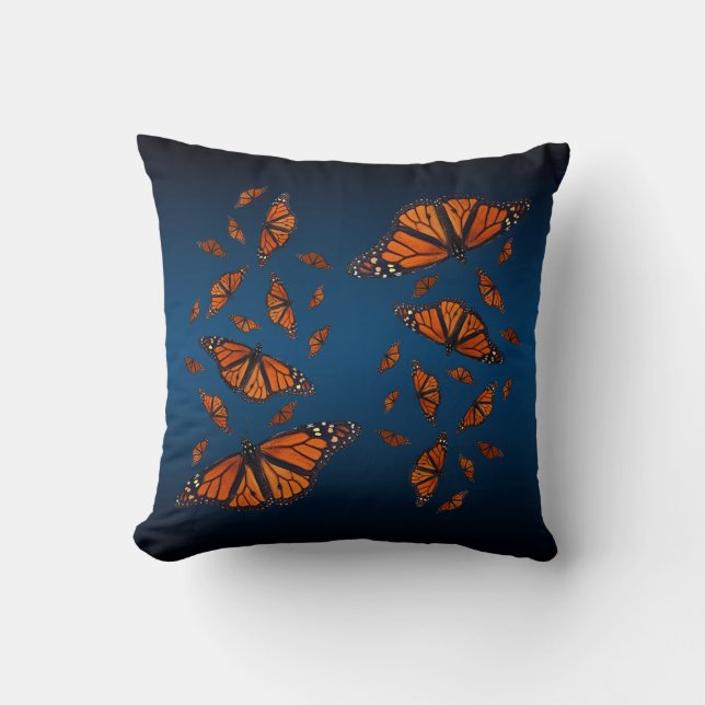 Monarch Medley Pillow (Blue/Black) (Front)