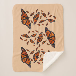 Monarch Medley Sherpa Blanket (Orange)