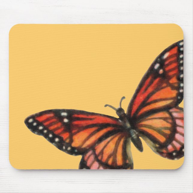 Monarch on Custom Colour Background Mouse Mat (Front)