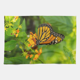 Monarch On Lantana Tea Towel