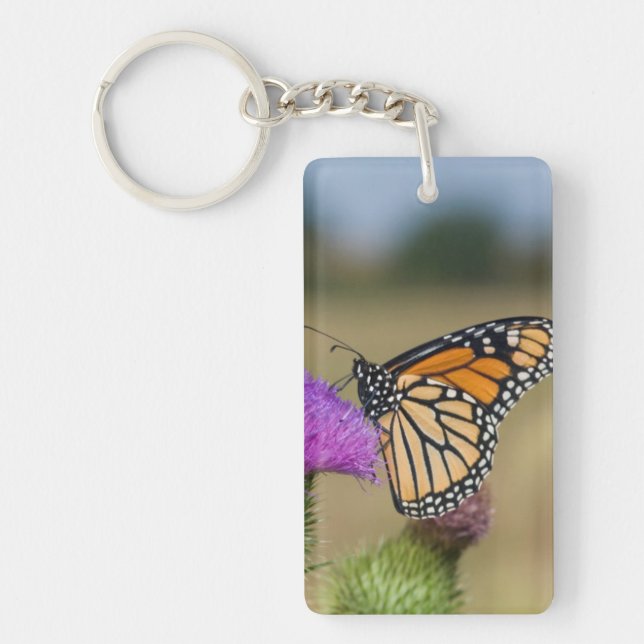 Monarch on pasture Thistle Prairie Ridge Key Ring (Front)
