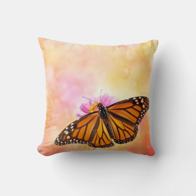 Monarch on Pink Cushion (Front)