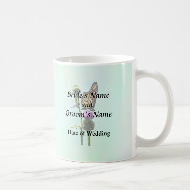 Monarch on Thistle Wedding Products Coffee Mug (Right)