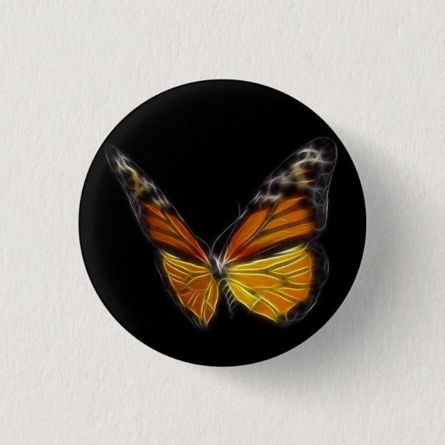 Monarch Orange Butterfly Flying Insect 3 Cm Round Badge (Front)