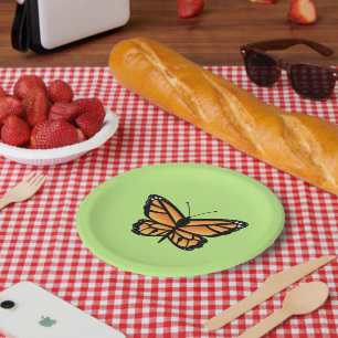 Monarch Orange Butterfly Paper Plate