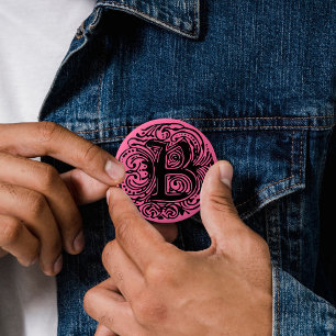 Monarchia Black "B" 6 Cm Round Badge