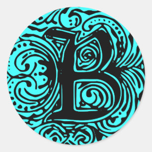 Monarchia Black  "B" Classic Round Sticker