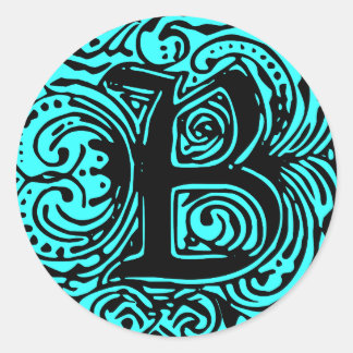 Monarchia Black "B" Classic Round Sticker