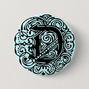 Monarchia Black "D" 6 Cm Round Badge